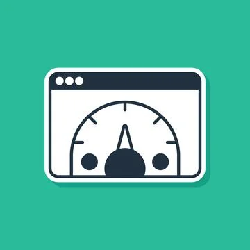 Blue Web analytics information and development website statistic icon isolated Illustrazione stock