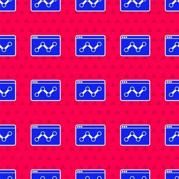 Blue Web analytics information and development website statistic icon isolated Illustrazione stock