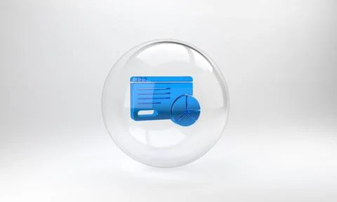 Blue Web analytics information and development website statistic icon isolate イラスト素材