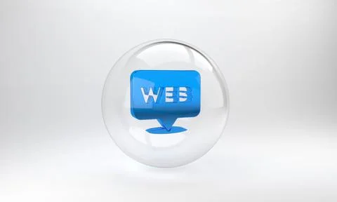 Blue Web and graphic design icon isolated on grey background. Creative and de Ilustración de archivo
