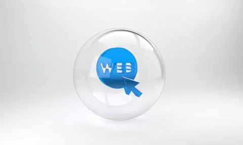 Blue Web and graphic design icon isolated on grey background. Creative and de Ilustración de archivo