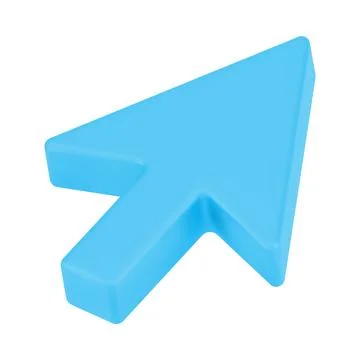 Blue web arrow 3d. Pointer volumetric mouse cursor for website Stockillustratie