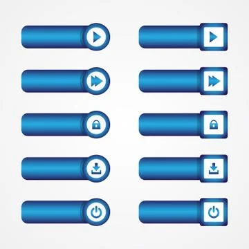 Blue web button イラスト素材