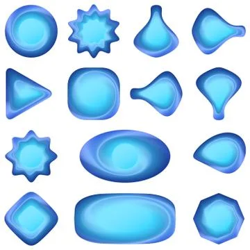 Blue web buttons different forms Stock Illustration