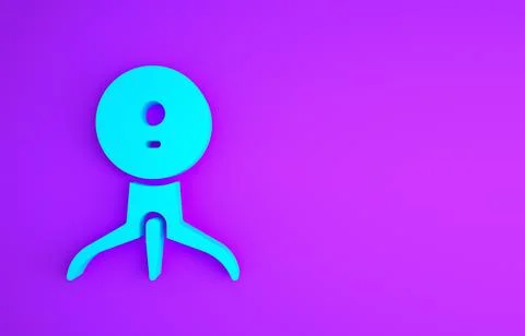 Blue Web camera icon isolated on purple background. Chat camera. Webcam icon. Illustrazione stock