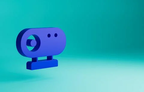 Blue Web camera icon isolated on blue background. Chat camera. Webcam icon Illustrazione stock