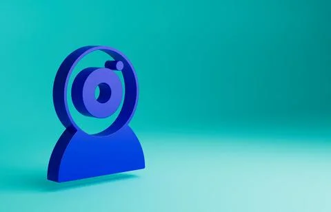 Blue Web camera icon isolated on blue background. Chat camera. Webcam icon Illustrazione stock