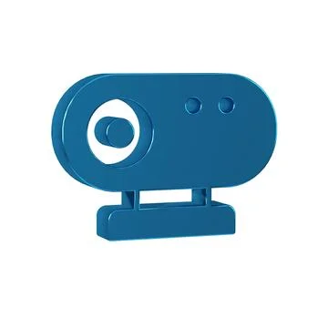 Blue Web camera icon isolated on transparent background. Chat camera. Webca.. 스톡 일러스트