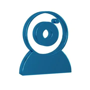 Blue Web camera icon isolated on transparent background. Chat camera. Webca.. Stock Illustration
