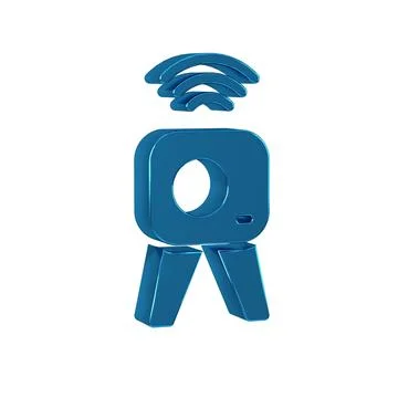 Blue Web camera icon isolated on transparent background. Chat camera. Webca.. 스톡 일러스트