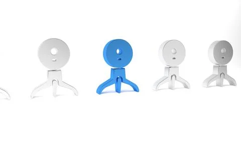 Blue Web camera icon isolated on white background. Chat camera. Webcam icon.. Illustrazione stock