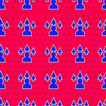 Blue Web design and front end development icon isolated seamless pattern on red イラスト素材