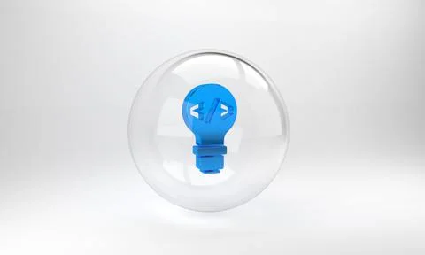 Blue Web design and front end development icon isolated on grey background. G Stock Illustration