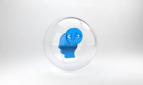 Blue Web design and front end development icon isolated on grey background. G 스톡 일러스트