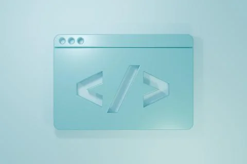 Blue Web design and front end development icon isolated on blue background... 스톡 일러스트
