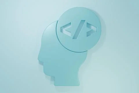 Blue Web design and front end development icon isolated on blue background... 스톡 일러스트