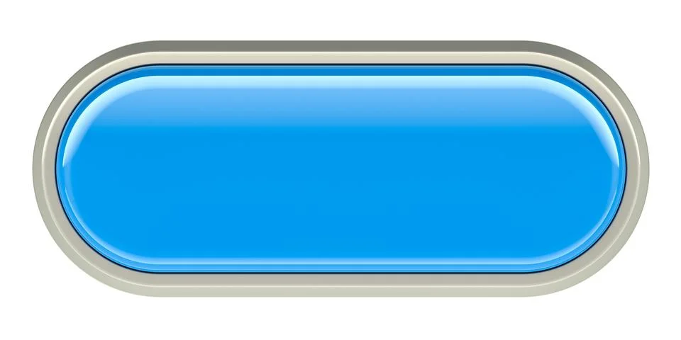 Blue web push button, oval. 3D rendering Stock Illustration