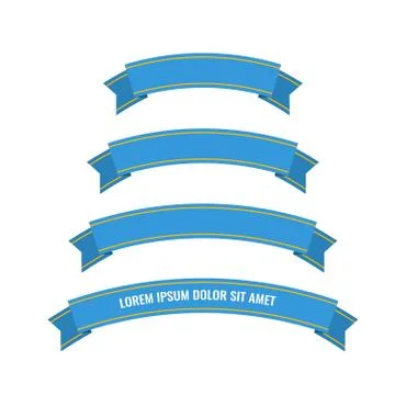 Blue web ribbon banners set Stock Illustration