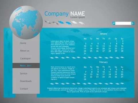Blue web site design template - vector Stock Illustration