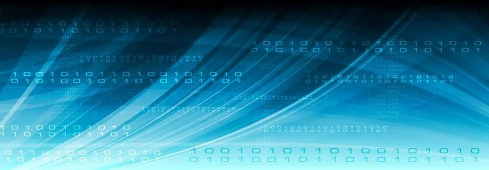 Blue web tech binary code header Blue web abstract tech binary code header... Stock Photos