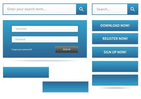 Blue webdesign elements Stock Illustration