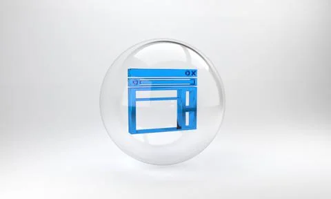 Blue Website template icon isolated on grey background. Internet communicatio Stock Illustration