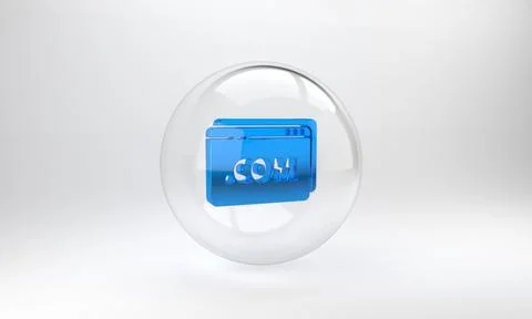 Blue Website template icon isolated on grey background. Internet communicatio 库存插图