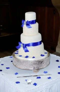 Blue wedding cake Stock Photos