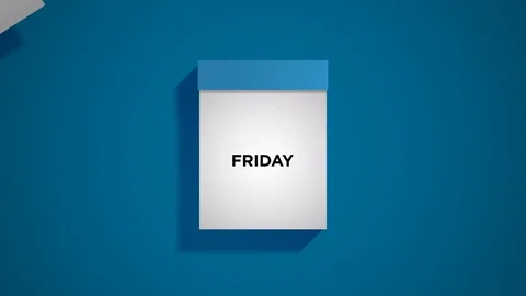 Blue weekly calendar on a blue background with pages tearing off Stock Footage 73583505