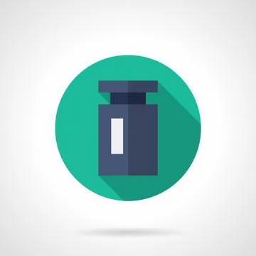 Blue weight round flat vector icon Stock Illustration