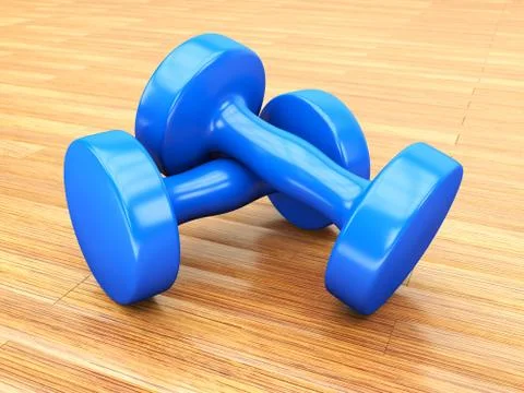Blue weights gym Stock Photos