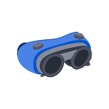 Blue welding safety goggles providing eye protection Illustrazione stock