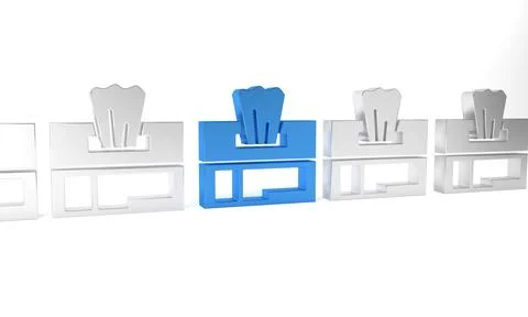 Blue Wet wipe pack icon isolated on white background. Minimalism concept. 3.. 库存插图