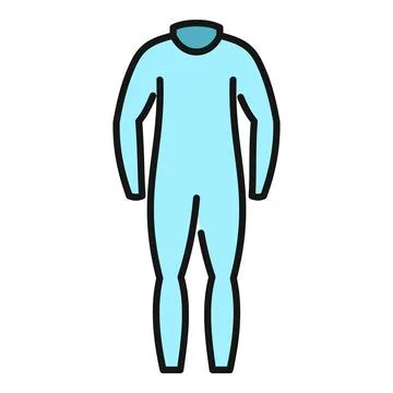 Blue wetsuit icon representing diving and surfing Stock Illustration