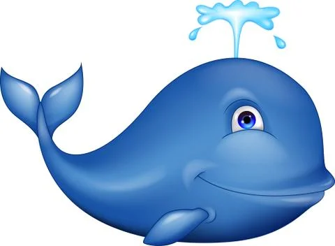 Blue whale cartoon Stock Illustration