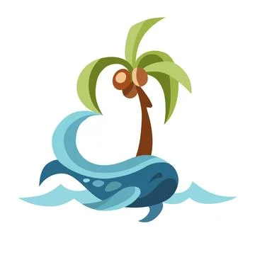 Blue whale icons. Flat vector illustration of blue whale. 스톡 일러스트
