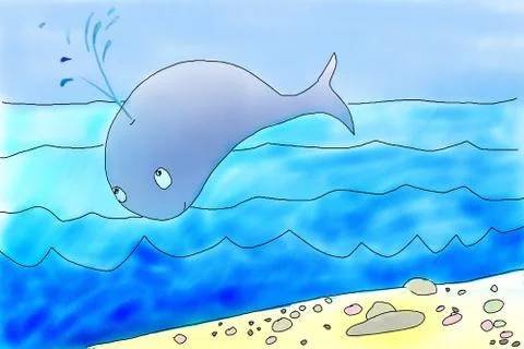 Blue whale Ilustração Stock