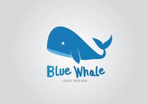 Blue whale logo design vector Stock Illustration