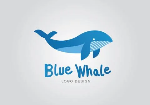 Blue whale logo design vector Stock Illustration