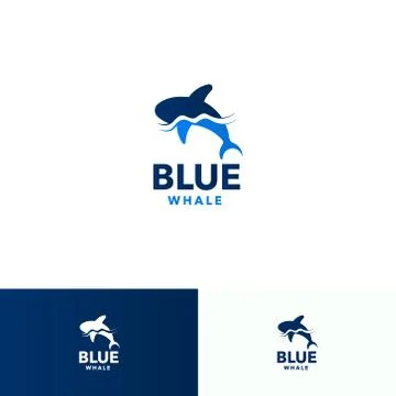 Blue Whale Logo Design Vector, Whale Gradient logo design Stock Illustration