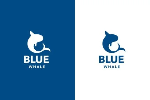 Blue Whale Logo Design Vector, Whale Logo, Whale Icon Stock Illustration