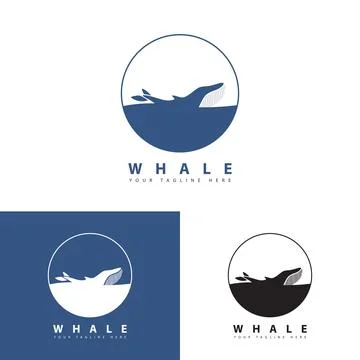 Blue whale logo Stock Illustration