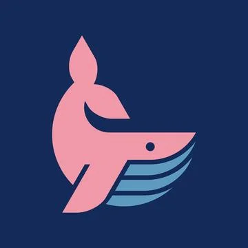 Blue Whale Logo Stock Illustration