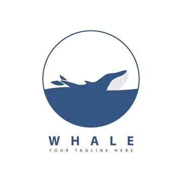 Blue whale logo vector Stock Illustration