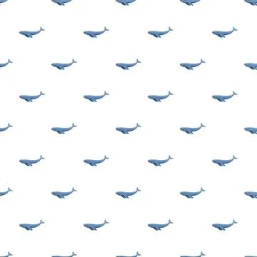 Blue whale pattern creating seamless marine background Illustrazione stock