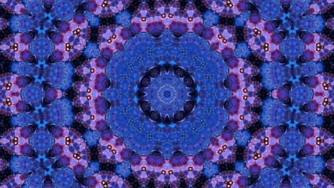 Blue Wheel Kaleidoscope loop Stock Footage 205079453