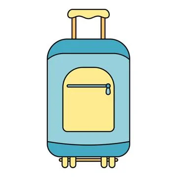 Blue wheeled suitcase vector illustration for travel concept Stock Illustration