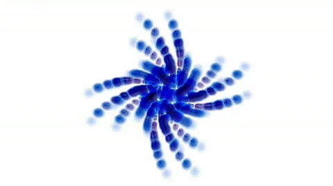 Blue whirl cell chain or fancy pattern.lotus,Buddhism Mandala flower,kaleidoscop 库存影片 790844