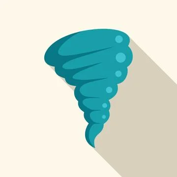 Blue whirlwind rotating with long shadow on white background Stock Illustration
