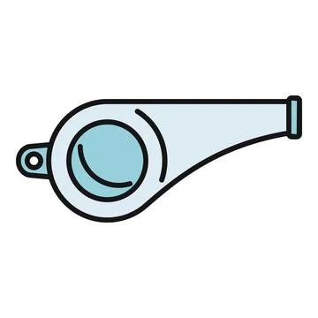 Blue whistle flat design vector illustration for sport Stock Illustration
